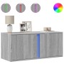 Mueble de TV de pared con luces LED gris Sonoma 80x31x35 cm de , Muebles TV - Ref: Foro24-852262, Precio: 52,61 €, Descuento: %