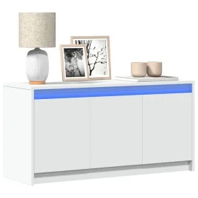 Mueble de TV con LED madera de ingeniería blanco 100x34x50 cm de , Muebles TV - Ref: Foro24-852208, Precio: 82,79 €, Descuent...
