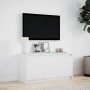 Mueble de TV con LED madera de ingeniería blanco 100x34x50 cm de , Muebles TV - Ref: Foro24-852208, Precio: 84,16 €, Descuent...