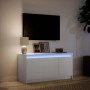 Mueble de TV con LED madera de ingeniería blanco 100x34x50 cm de , Muebles TV - Ref: Foro24-852208, Precio: 84,16 €, Descuent...