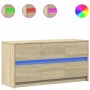 Mueble de TV LED madera de ingeniería roble Sonoma 100x34x50 cm de , Muebles TV - Ref: Foro24-852217, Precio: 93,68 €, Descue...