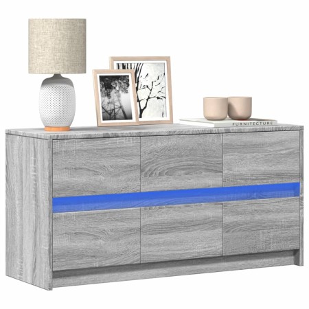 Mueble de TV con LED madera ingeniería gris Sonoma 100x34x50 cm de , Muebles TV - Ref: Foro24-852220, Precio: 106,71 €, Descu...