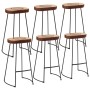 Set mesa alta y taburetes 7 pzas madera maciza mango y metal de , muebles para cocinas y comedores - Ref: Foro24-3216413, Pre...