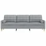 Sofá de 3 plazas con cojines tela gris claro 210 cm by , Sofas - Ref: Foro24-3278201, Price: 294,30 €, Discount: %