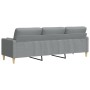 Sofá de 3 plazas con cojines tela gris claro 210 cm de , Sofás - Ref: Foro24-3278201, Precio: 298,69 €, Descuento: %