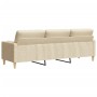 Sofá de 3 plazas con cojines tela color crema 210 cm de , Sofás - Ref: Foro24-3278203, Precio: 334,60 €, Descuento: %