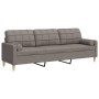 Sofá de 3 plazas con cojines tela gris taupe 210 cm de , Sofás - Ref: Foro24-3278208, Precio: 352,73 €, Descuento: %