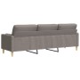Sofá de 3 plazas con cojines tela gris taupe 210 cm de , Sofás - Ref: Foro24-3278208, Precio: 352,73 €, Descuento: %