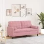 Sofá de 2 plazas con cojines terciopelo rosa 140 cm de , Sofás - Ref: Foro24-3278222, Precio: 262,56 €, Descuento: %