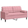 Sofá de 2 plazas con cojines terciopelo rosa 140 cm de , Sofás - Ref: Foro24-3278222, Precio: 267,37 €, Descuento: %