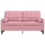 Sofá de 2 plazas con cojines terciopelo rosa 140 cm de , Sofás - Ref: Foro24-3278222, Precio: 262,56 €, Descuento: %