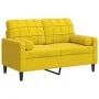Sofá de 2 plazas con cojines terciopelo amarillo 120 cm de , Sofás - Ref: Foro24-3278215, Precio: 223,04 €, Descuento: %