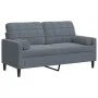 Sofá de 2 plazas con cojines terciopelo gris oscuro 140 cm de , Sofás - Ref: Foro24-3278220, Precio: 220,79 €, Descuento: %