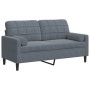 Sofá de 2 plazas con cojines terciopelo gris oscuro 140 cm de , Sofás - Ref: Foro24-3278220, Precio: 206,46 €, Descuento: %