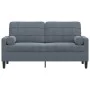 Sofá de 2 plazas con cojines terciopelo gris oscuro 140 cm de , Sofás - Ref: Foro24-3278220, Precio: 220,79 €, Descuento: %