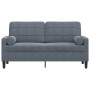 Sofá de 2 plazas con cojines terciopelo gris oscuro 140 cm de , Sofás - Ref: Foro24-3278220, Precio: 206,46 €, Descuento: %