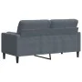 Sofá de 2 plazas con cojines terciopelo gris oscuro 140 cm de , Sofás - Ref: Foro24-3278220, Precio: 220,79 €, Descuento: %