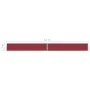Toldo lateral retráctil para patio rojo 140x1200 cm de vidaXL, Sombrillas - Ref: Foro24-313392, Precio: 91,92 €, Descuento: %