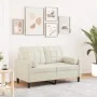 Sofá de 2 plazas con cojines terciopelo color crema 120 cm de , Sofás - Ref: Foro24-3278217, Precio: 249,71 €, Descuento: %