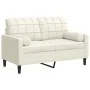Sofá de 2 plazas con cojines terciopelo color crema 120 cm de , Sofás - Ref: Foro24-3278217, Precio: 249,71 €, Descuento: %