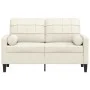 Sofá de 2 plazas con cojines terciopelo color crema 120 cm de , Sofás - Ref: Foro24-3278217, Precio: 249,71 €, Descuento: %