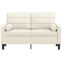 Sofá de 2 plazas con cojines terciopelo color crema 120 cm de , Sofás - Ref: Foro24-3278217, Precio: 253,93 €, Descuento: %
