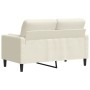 Sofá de 2 plazas con cojines terciopelo color crema 120 cm de , Sofás - Ref: Foro24-3278217, Precio: 253,93 €, Descuento: %