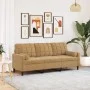 Sofá de 3 plazas con cojines terciopelo marrón 180 cm by , Sofas - Ref: Foro24-3278236, Price: 330,86 €, Discount: %