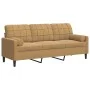 Sofá de 3 plazas con cojines terciopelo marrón 180 cm by , Sofas - Ref: Foro24-3278236, Price: 330,86 €, Discount: %