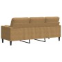Sofá de 3 plazas con cojines terciopelo marrón 180 cm de , Sofás - Ref: Foro24-3278236, Precio: 337,41 €, Descuento: %