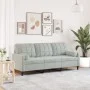 Sofá de 3 plazas con cojines terciopelo gris claro 180 cm by , Sofas - Ref: Foro24-3278229, Price: 270,42 €, Discount: %