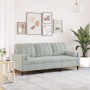 Sofá de 3 plazas con cojines terciopelo gris claro 180 cm de , Sofás - Ref: Foro24-3278229, Precio: 273,86 €, Descuento: %
