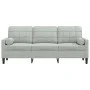 Sofá de 3 plazas con cojines terciopelo gris claro 180 cm by , Sofas - Ref: Foro24-3278229, Price: 270,42 €, Discount: %