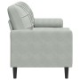 Sofá de 3 plazas con cojines terciopelo gris claro 180 cm de , Sofás - Ref: Foro24-3278229, Precio: 273,86 €, Descuento: %