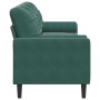 Sofá de 3 plazas con cojines terciopelo verde oscuro 210 cm de , Sofás - Ref: Foro24-3278241, Precio: 358,27 €, Descuento: %