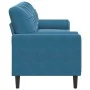 Sofá de 3 plazas con cojines terciopelo azul 210 cm by , Sofas - Ref: Foro24-3278248, Price: 347,44 €, Discount: %