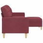 Sofá de 3 plazas con taburete de tela rojo tinto 210 cm de , Sofás - Ref: Foro24-3278255, Precio: 391,29 €, Descuento: %