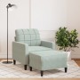 Sillón con taburete terciopelo gris claro 60 cm de , Sofás - Ref: Foro24-3278257, Precio: 185,41 €, Descuento: %
