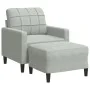 Sillón con taburete terciopelo gris claro 60 cm by , Sofas - Ref: Foro24-3278257, Price: 182,50 €, Discount: %