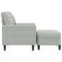Sillón con taburete terciopelo gris claro 60 cm by , Sofas - Ref: Foro24-3278257, Price: 182,50 €, Discount: %