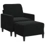 Sessel mit Hocker aus schwarzem Samt, 60 cm. von , Sofas - Ref: Foro24-3278262, Preis: 233,81 €, Rabatt: %