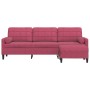 Sofá de 3 plazas con taburete de terciopelo rojo tinto 210 cm de , Sofás - Ref: Foro24-3278281, Precio: 367,72 €, Descuento: %