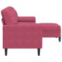 Sofá de 3 plazas con taburete de terciopelo rojo tinto 210 cm de , Sofás - Ref: Foro24-3278281, Precio: 367,72 €, Descuento: %