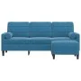 Sofá de 3 plazas con taburete de terciopelo azul 180 cm de , Sofás - Ref: Foro24-3278276, Precio: 346,11 €, Descuento: %