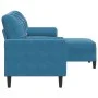 Sofá de 3 plazas con taburete de terciopelo azul 180 cm de , Sofás - Ref: Foro24-3278276, Precio: 346,11 €, Descuento: %