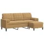 Sofá de 3 plazas con taburete de terciopelo marrón 180 cm de , Sofás - Ref: Foro24-3278274, Precio: 346,25 €, Descuento: %