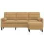 Sofá de 3 plazas con taburete de terciopelo marrón 180 cm de , Sofás - Ref: Foro24-3278274, Precio: 346,25 €, Descuento: %