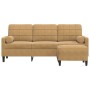 Sofá de 3 plazas con taburete de terciopelo marrón 180 cm de , Sofás - Ref: Foro24-3278274, Precio: 352,88 €, Descuento: %