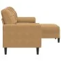 Sofá de 3 plazas con taburete de terciopelo marrón 180 cm de , Sofás - Ref: Foro24-3278274, Precio: 346,25 €, Descuento: %