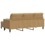 Sofá de 3 plazas con taburete de terciopelo marrón 180 cm de , Sofás - Ref: Foro24-3278274, Precio: 346,25 €, Descuento: %